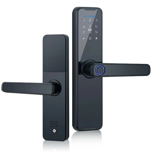 Smart Door Lock | Fingerprint + APP + Password + Card + Key (Black)