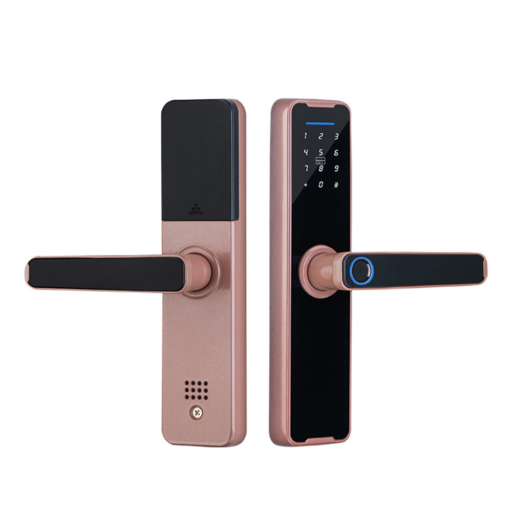 Smart Door Lock | Fingerprint + APP + Password + Card + Key (Rose Gold)