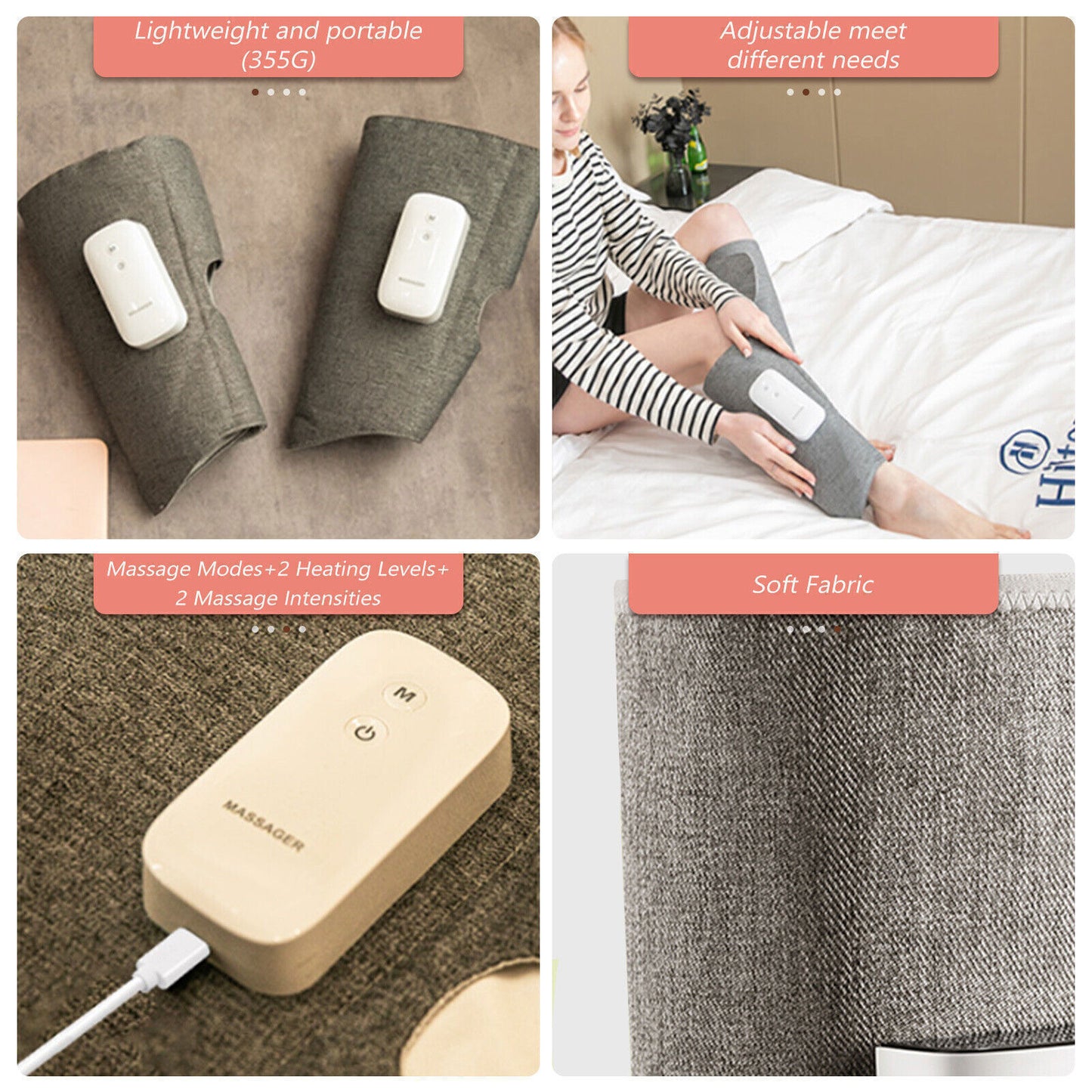 Heated Air Compression Leg Massager | Calf & Foot Circulation Therapy