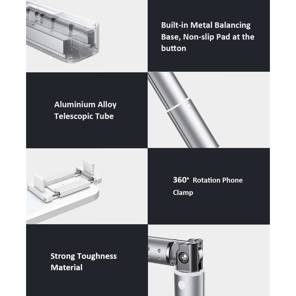 Pink LED Portable Phone Holder Stand with Wireless Remote Selfie Fill Light