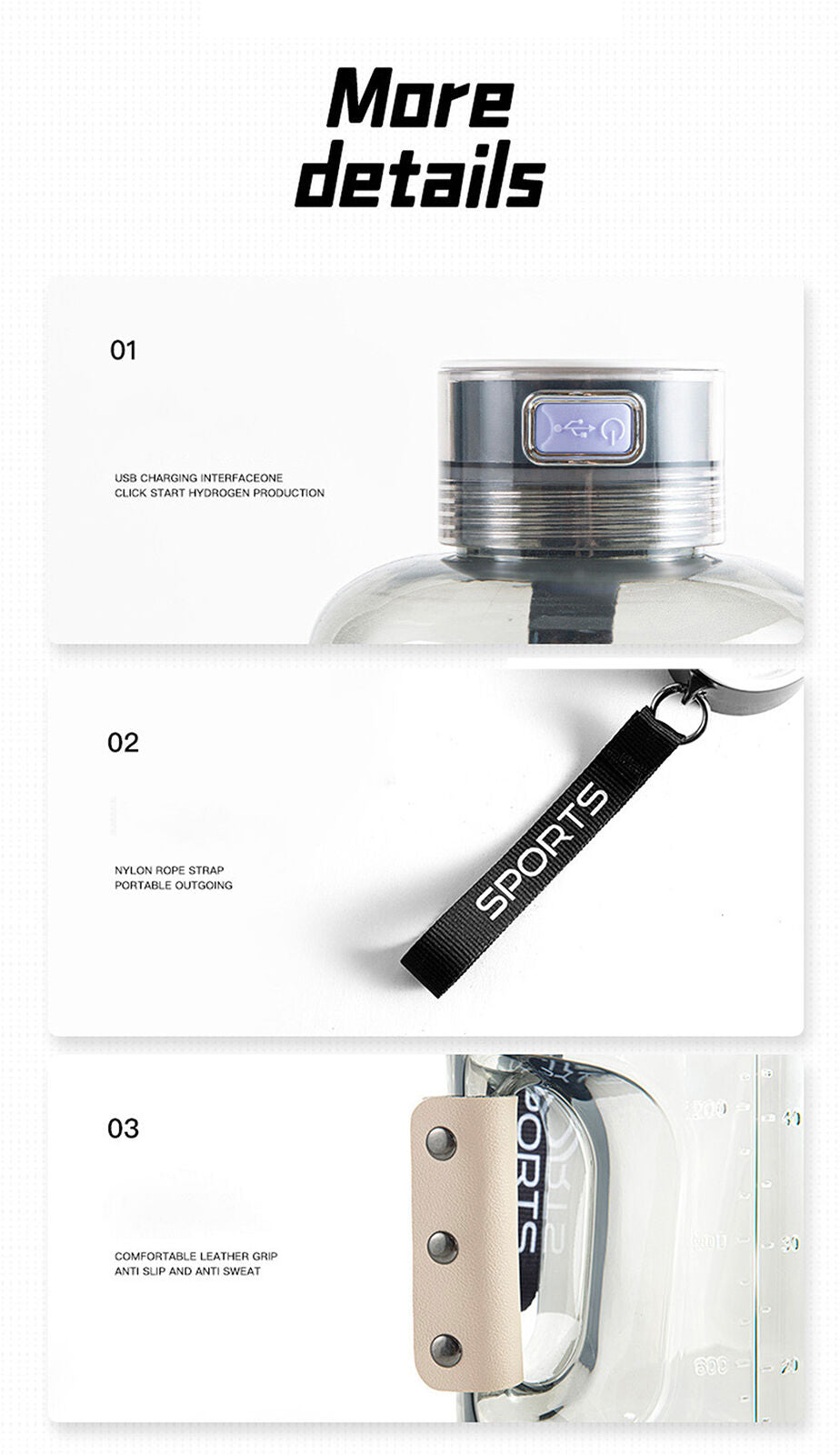 Smart Hydrogen Water Bottle | 1.5L Portable Hydrogen Generator