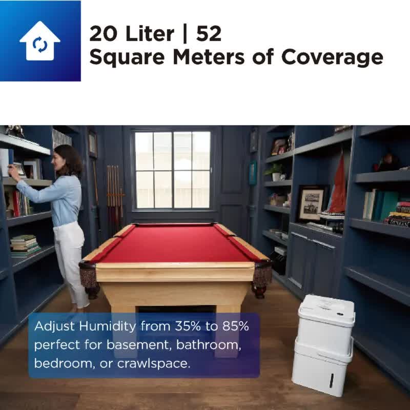 Midea Cube Smart Wi-Fi Dehumidifier | 12L Tank | Up to 20L/Day Moisture Removal