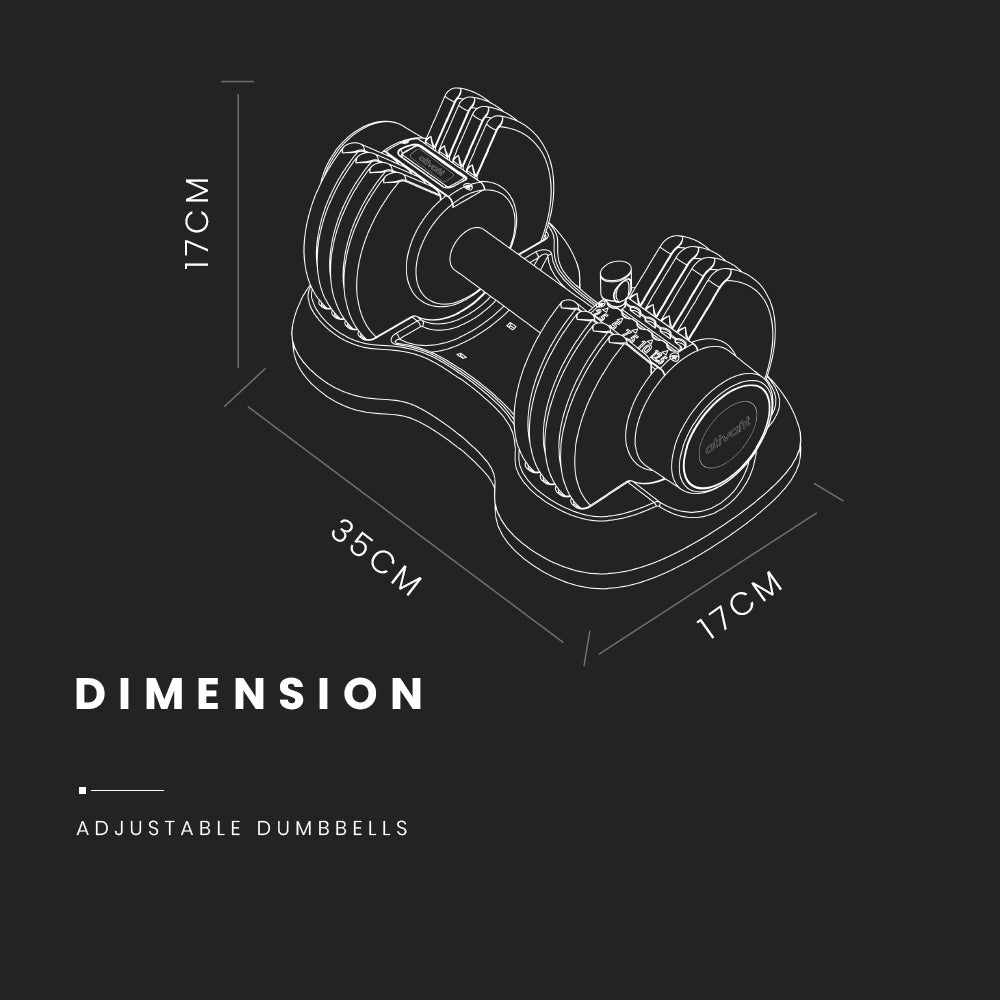 ATIVAFIT 12.5kg Adjustable Weight Dumbbell