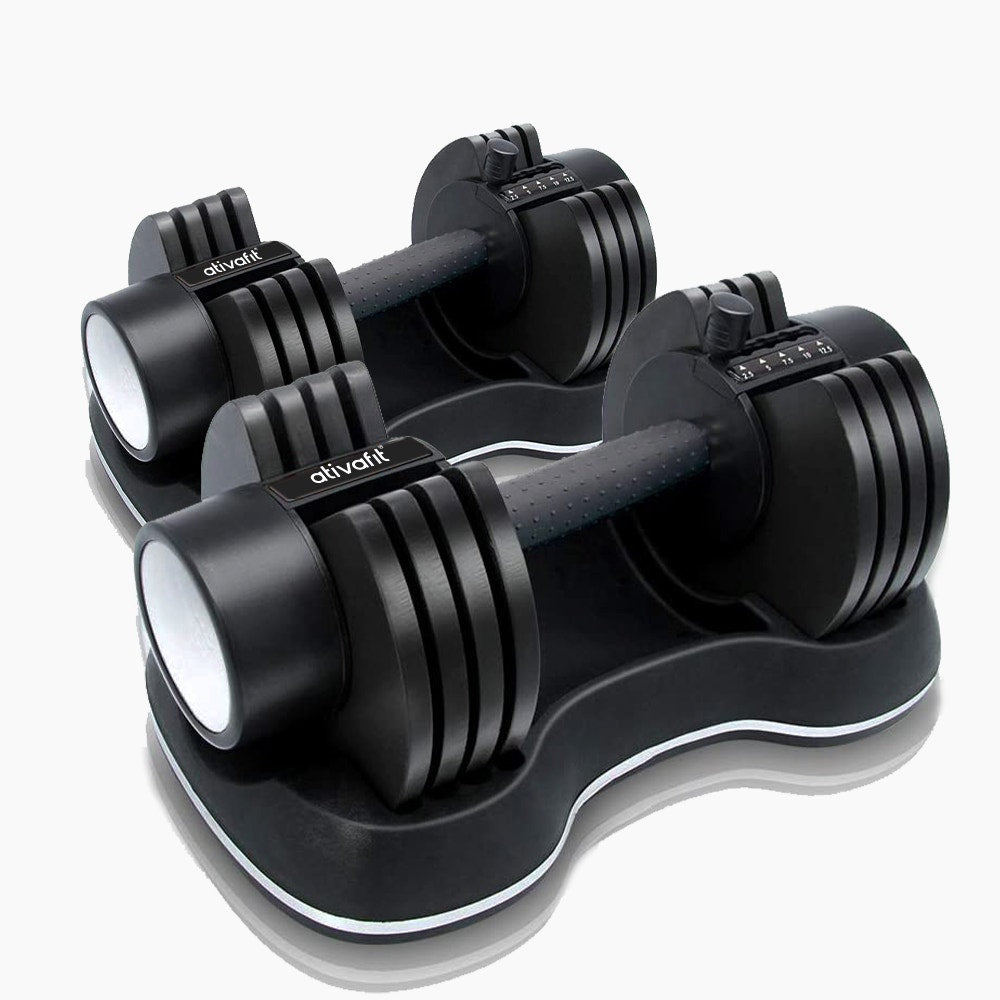 ATIVAFIT 2× Adjustable Dumbbell Set 12.5kg Each