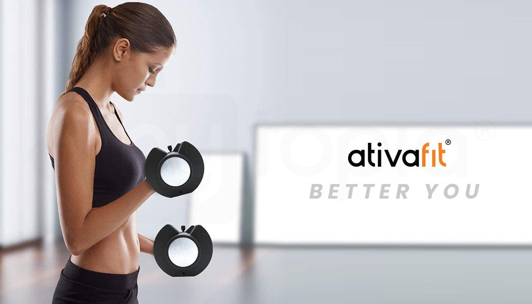ATIVAFIT 2× Adjustable Dumbbell Set 12.5kg Each