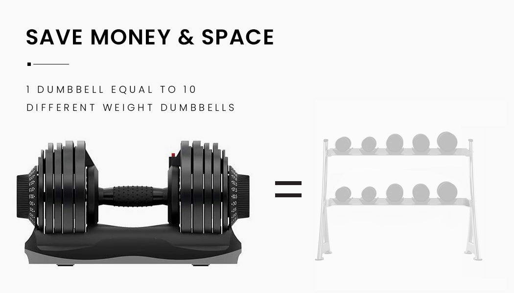 ATIVAFIT 32.5kg Single Adjustable Weight Dumbbell