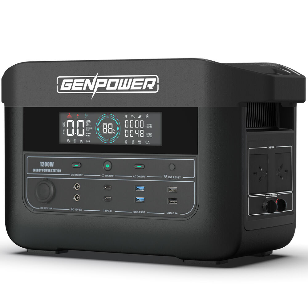 Smart 1200W Portable Power Station 1075Wh | GenPower PS1200 LiFePO4 with Wireless Charging