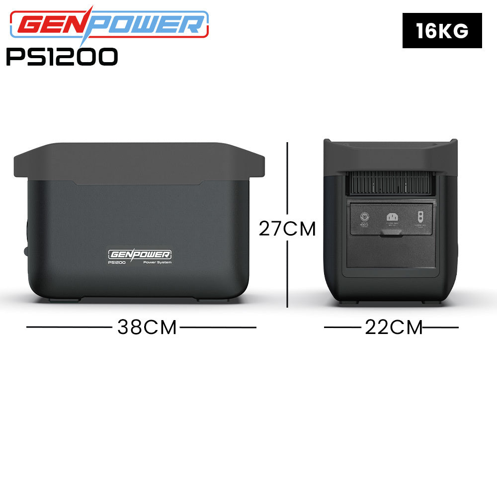 Smart 1200W Portable Power Station 1075Wh | GenPower PS1200 LiFePO4 with Wireless Charging