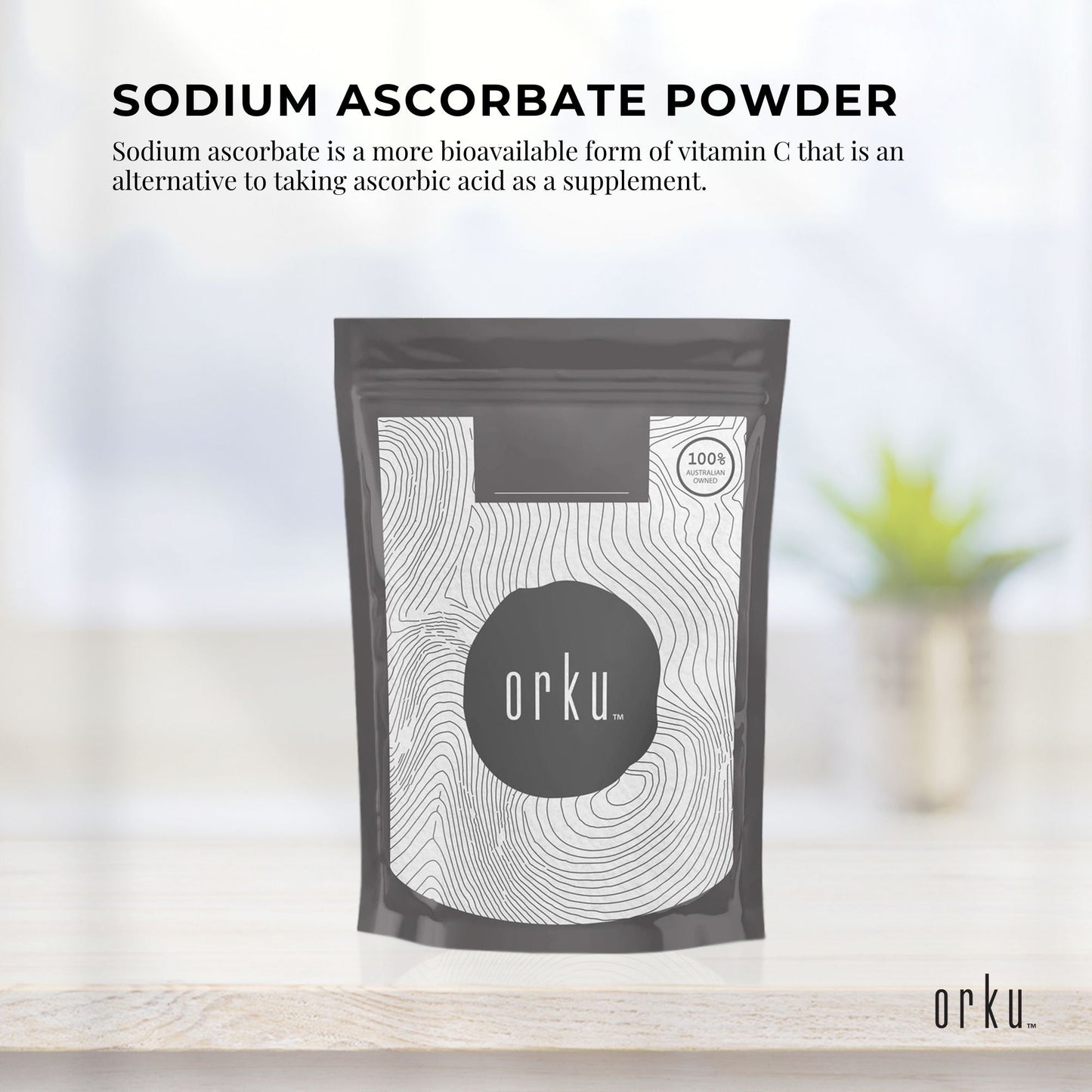 Orku 400g Sodium Ascorbate Powder | Buffered Vitamin C (Pharmaceutical Grade)