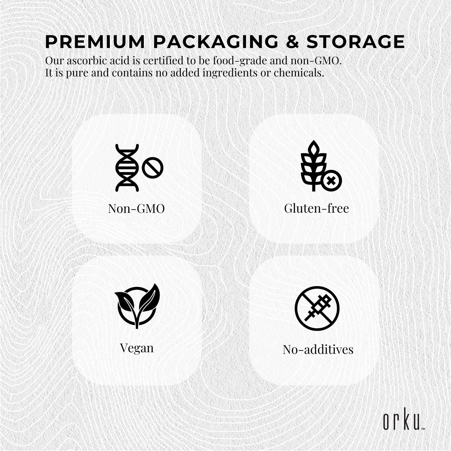 Orku 400g Vitamin C Powder | Pure L-Ascorbic Acid (USP Grade)