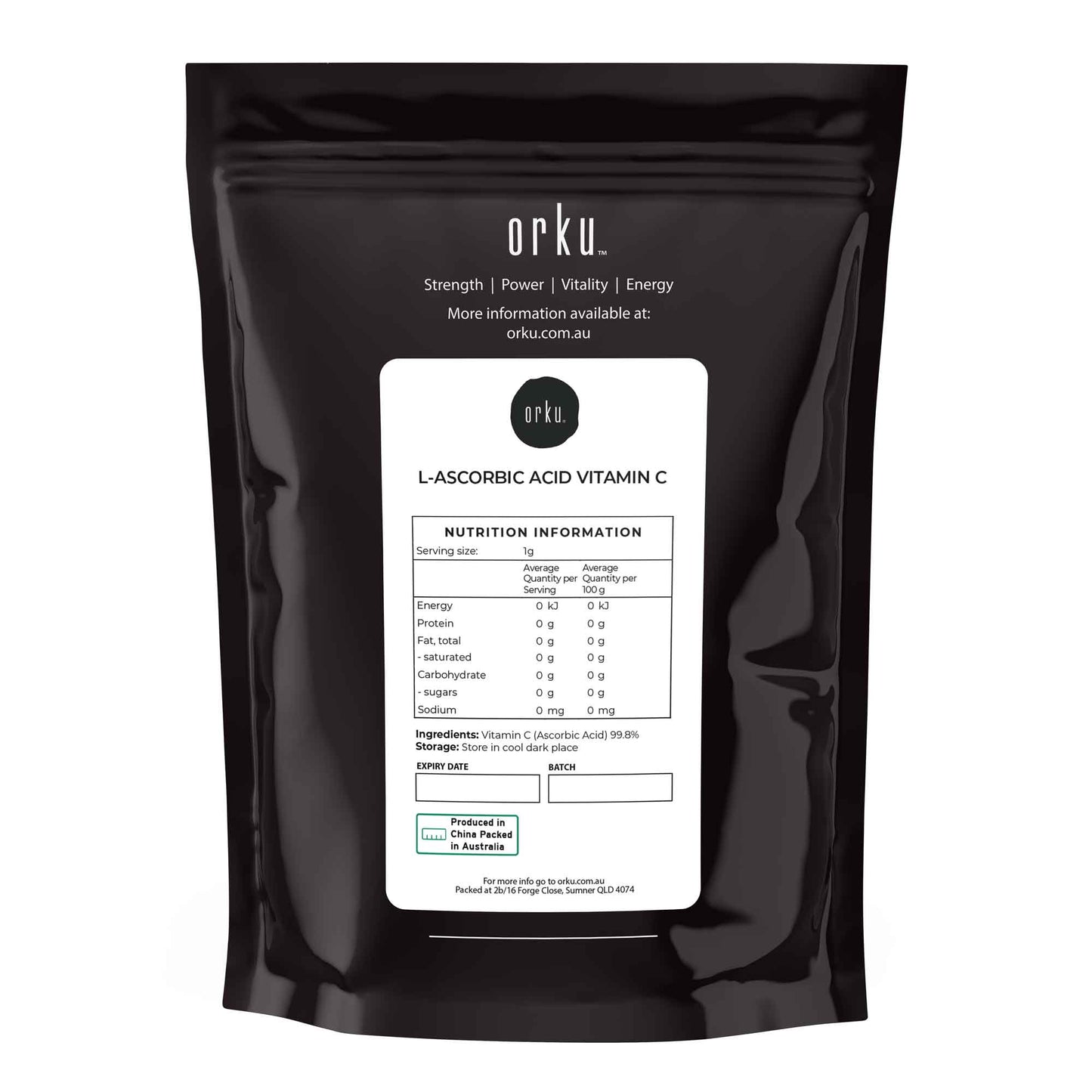 Orku 2Kg Vitamin C Powder | Pure L-Ascorbic Acid (USP Grade)