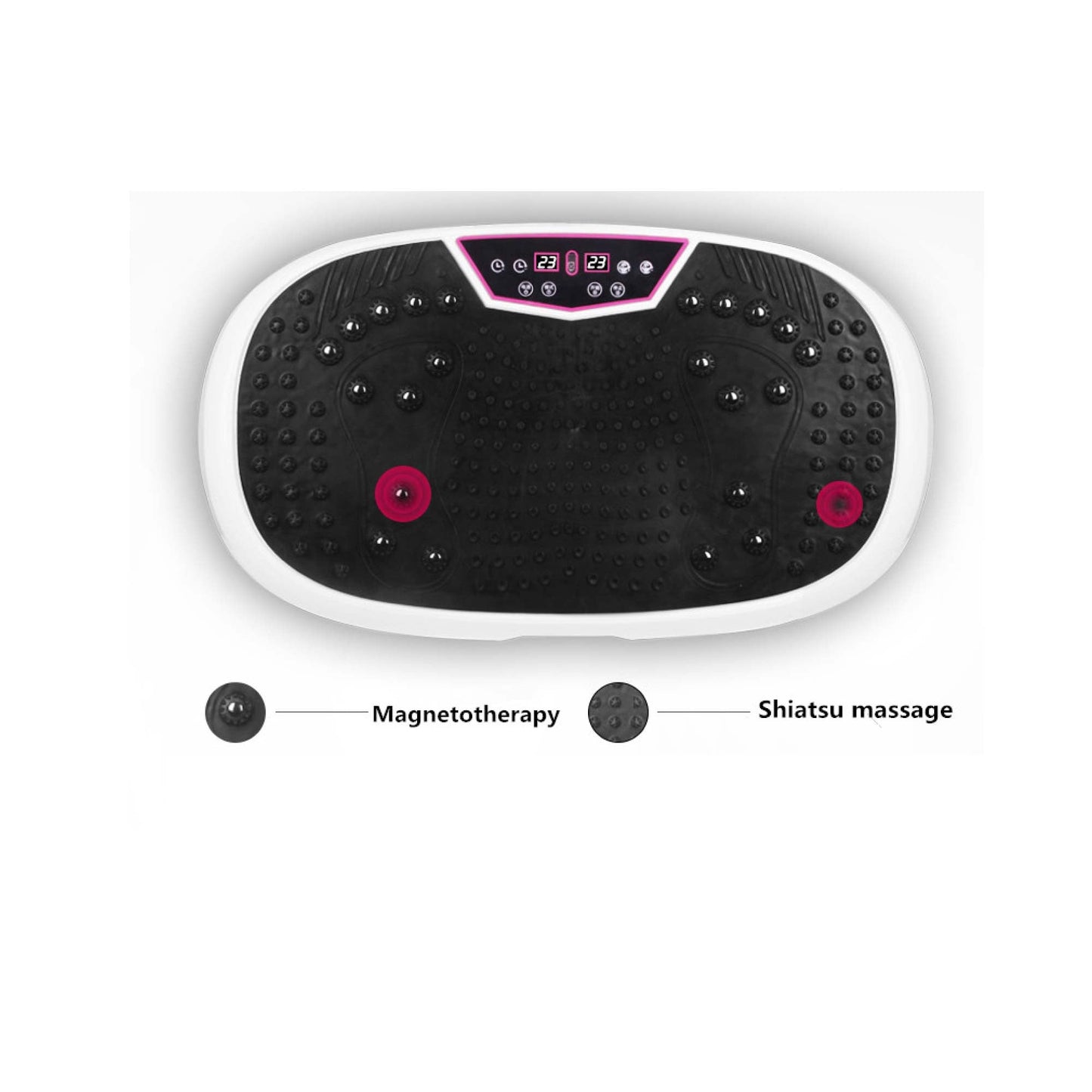 Smart Mini Vibration Platform | 99-Level Magnet Therapy Exercise Plate (Pink)