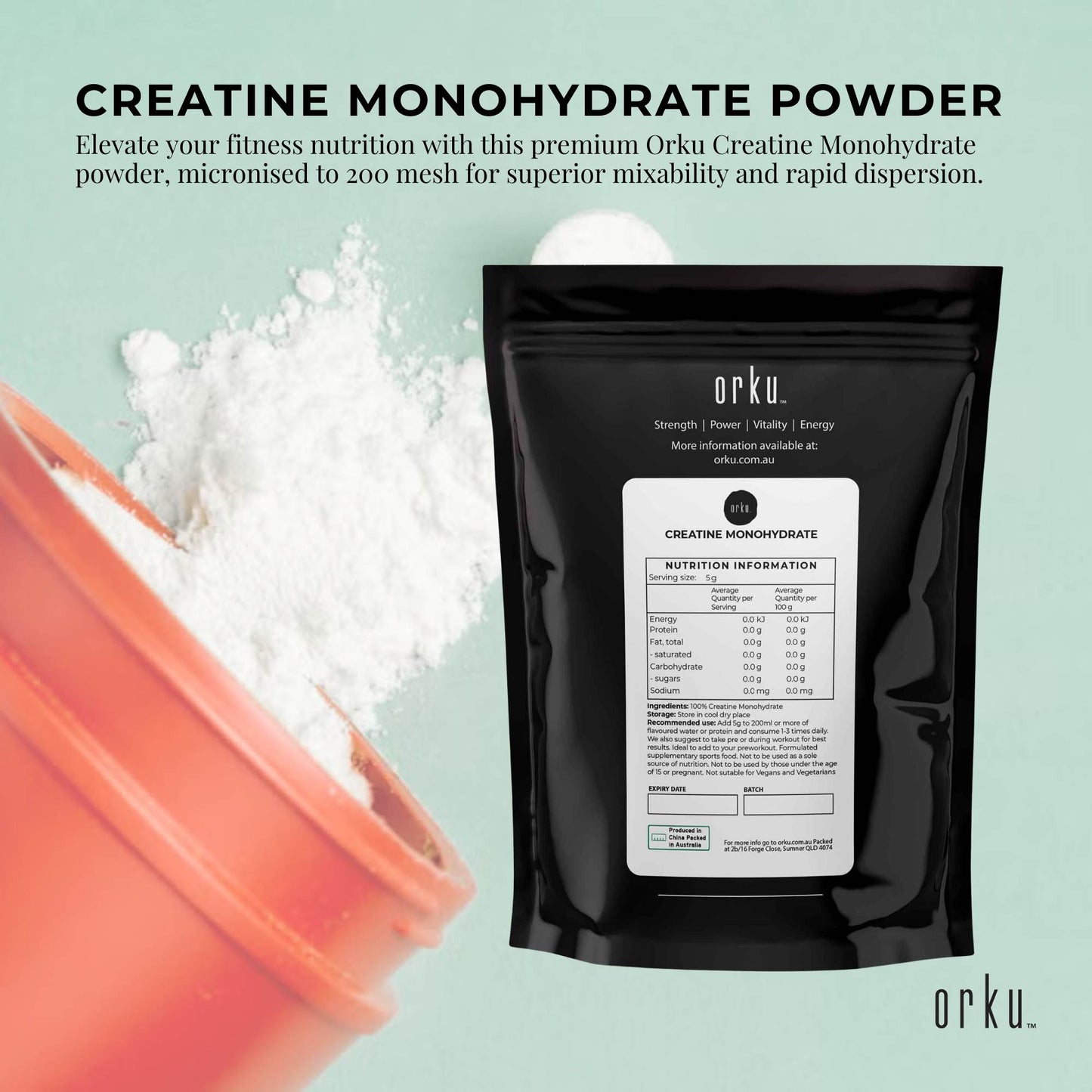 Creatine Monohydrate Powder | Micronised 200 Mesh (400g)