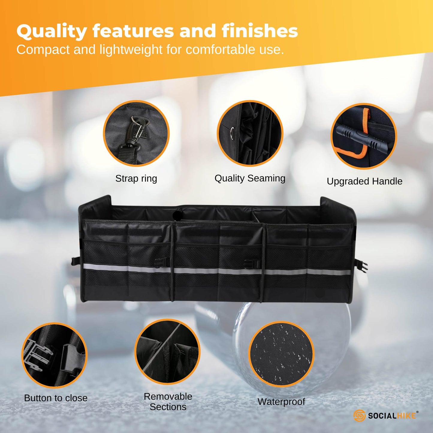 Smart Car Boot Organiser with Cooler | Collapsible Storage Box for Trunk