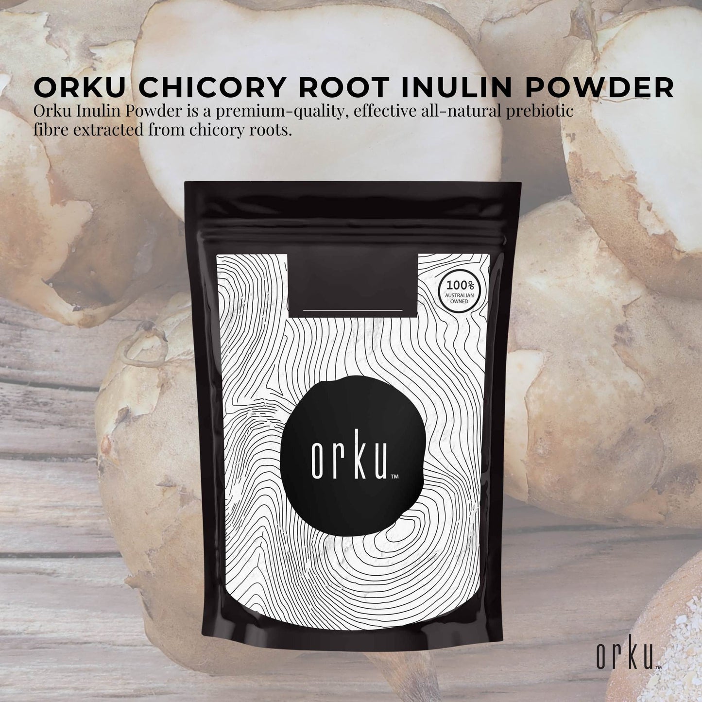 Orku Inulin Powder | Chicory Root Prebiotic Fibre (400g)