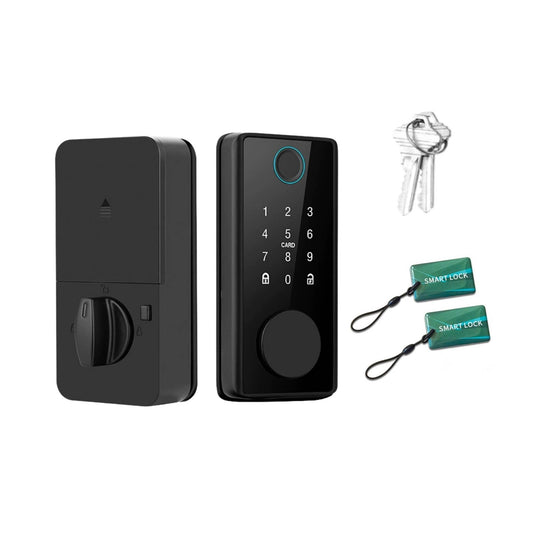 Smart Door Lock | 5-in-1 Keyless Entry Security System (Black)