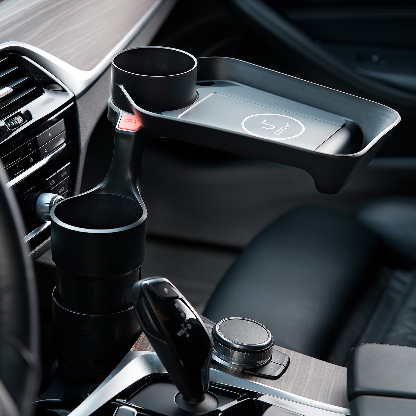 Smart 10W Car Cup Holder Wireless Charging Tray | Kustom 2-in-1 Extension Mount