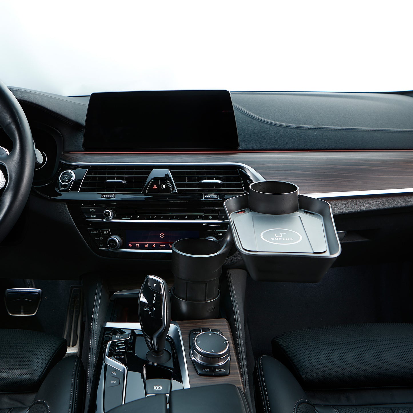 Smart 10W Car Cup Holder Wireless Charging Tray | Kustom 2-in-1 Extension Mount