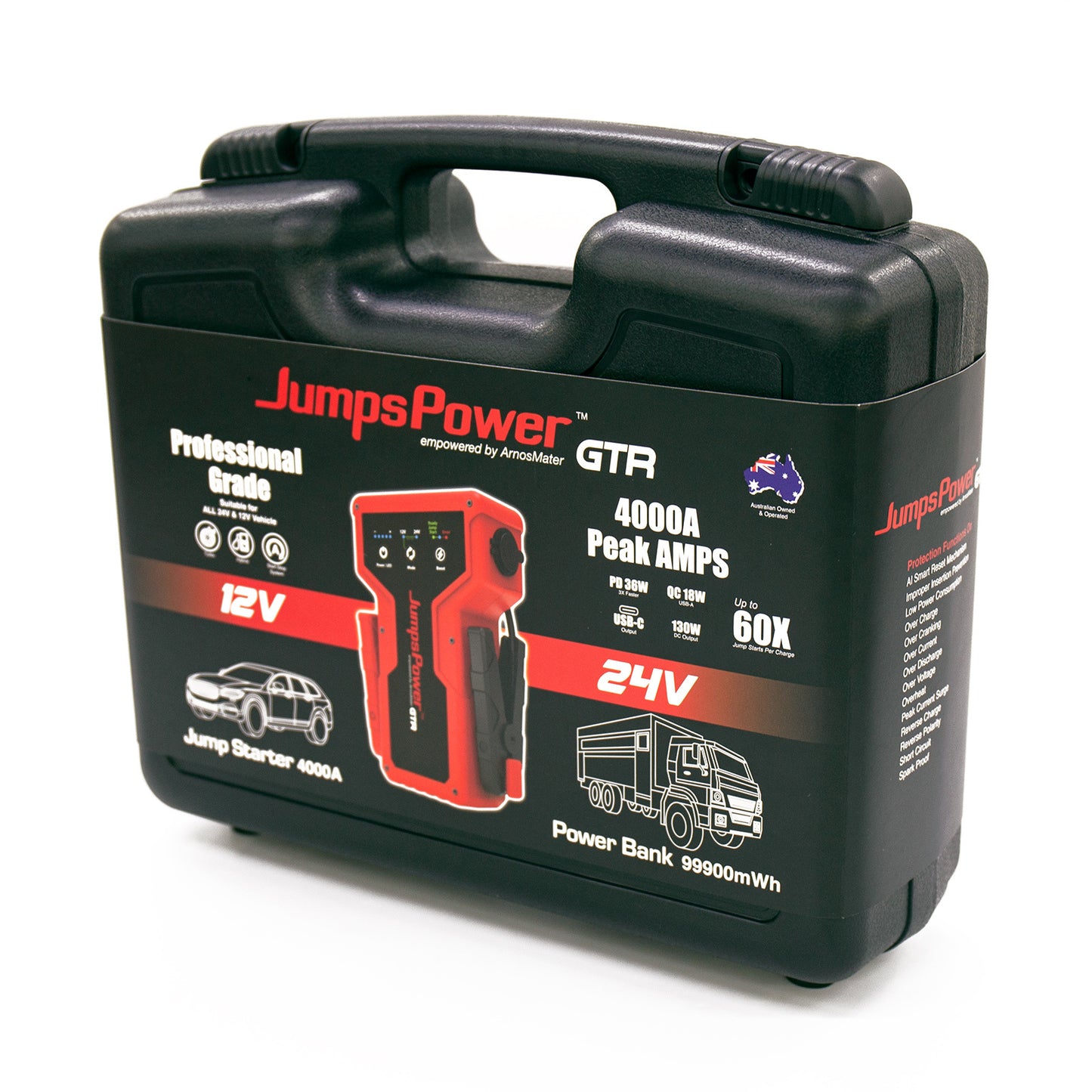 Smart 4000A Jump Starter 12V/24V Powerbank 99900mWh | JumpsPower GTR Pro