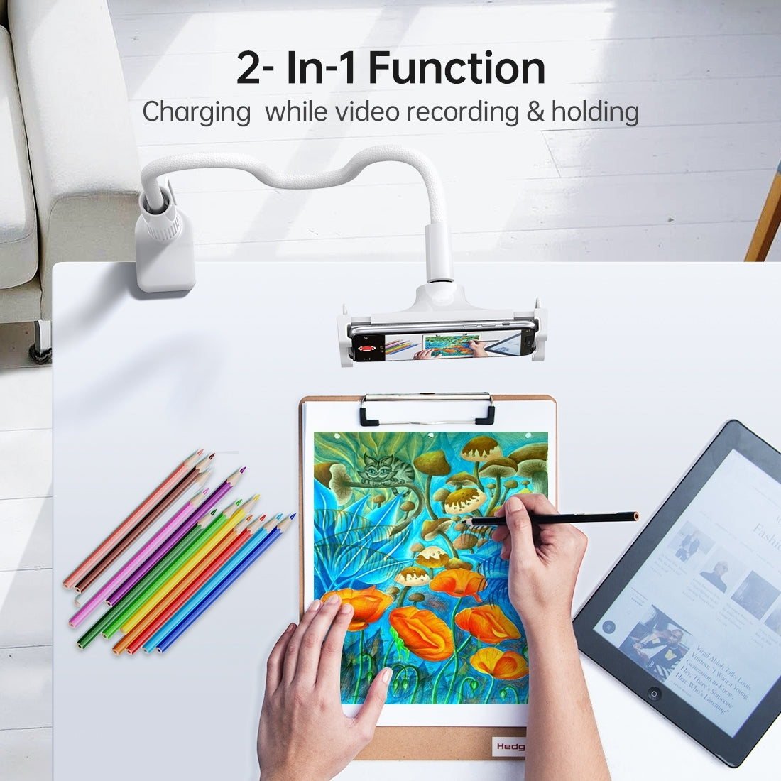 Smart 2-in-1 15W Wireless Charging Phone Mount | CHOETECH T584-F