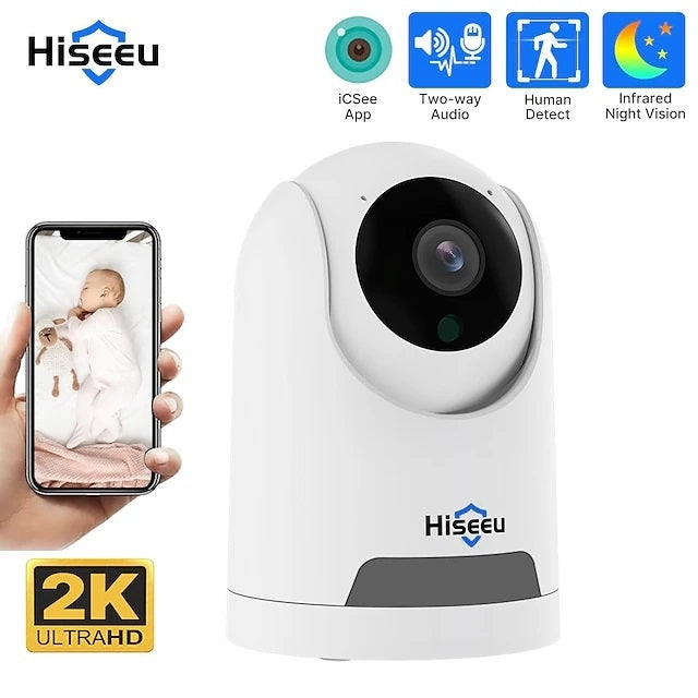 Hiseeu FH2E Smart WiFi Camera | 4MP HD, Pan & Tilt, Motion Detection & SD Recording