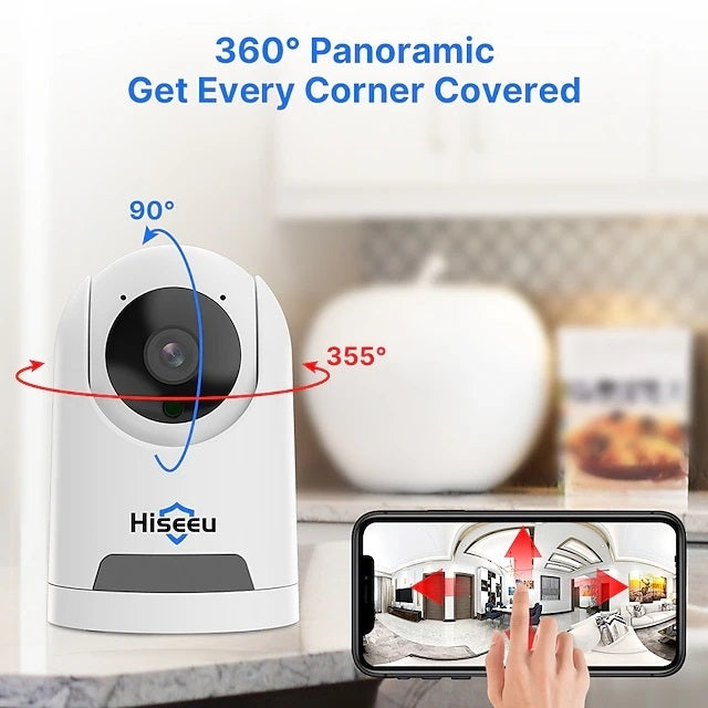 Hiseeu FH2E Smart WiFi Camera | 4MP HD, Pan & Tilt, Motion Detection & SD Recording