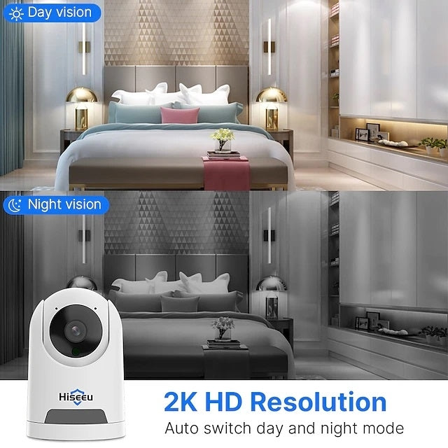 Hiseeu FH2E Smart WiFi Camera | 4MP HD, Pan & Tilt, Motion Detection & SD Recording