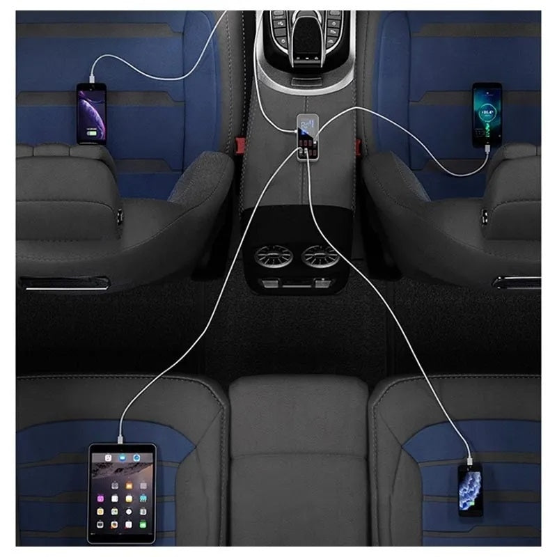 Smart 8-Port Fast Car Charger with LED Display | A9S+ PD20W + QC3.0
