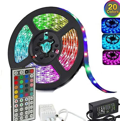 Smart 5050 RGB LED Strip Light | 5M Waterproof IP65 with 44-Key IR Controller