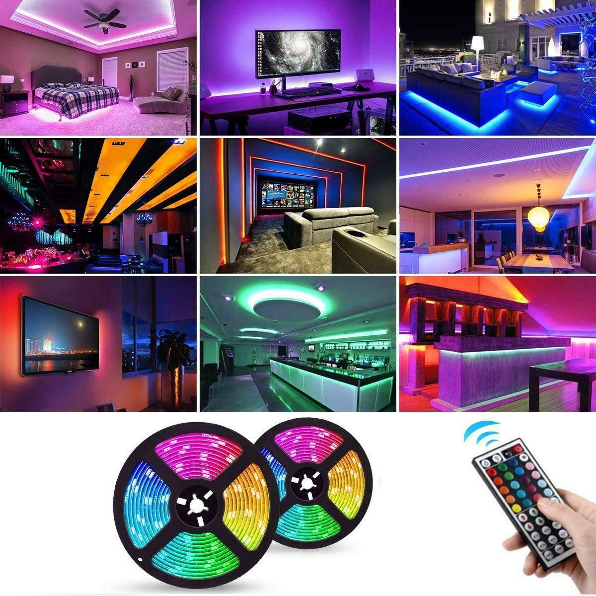 Smart 5050 RGB LED Strip Light | 5M Waterproof IP65 with 44-Key IR Controller