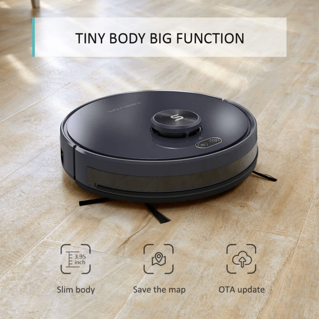 Smart Robot Vacuum & Mop | Tesvor S6+ 2700 Pa Laser Navigation & App Control (Black)