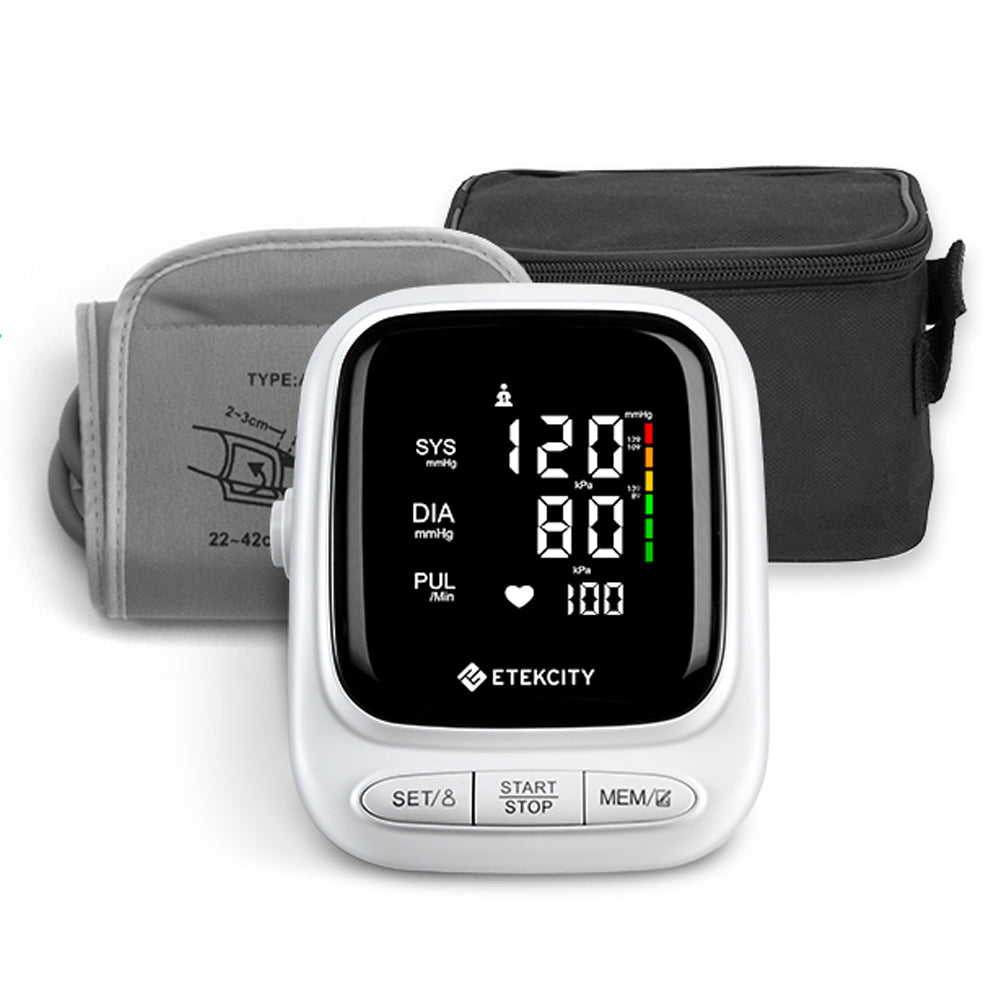 Smart Blood Pressure Monitor | Etekcity Rechargeable Digital Arm Cuff (White)