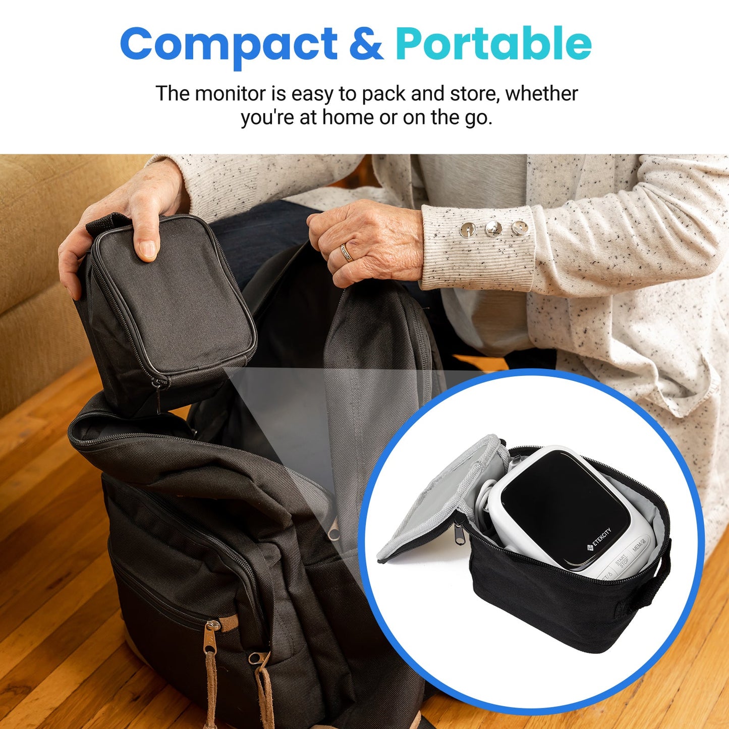 Smart Blood Pressure Monitor | Etekcity Rechargeable Digital Arm Cuff (White)