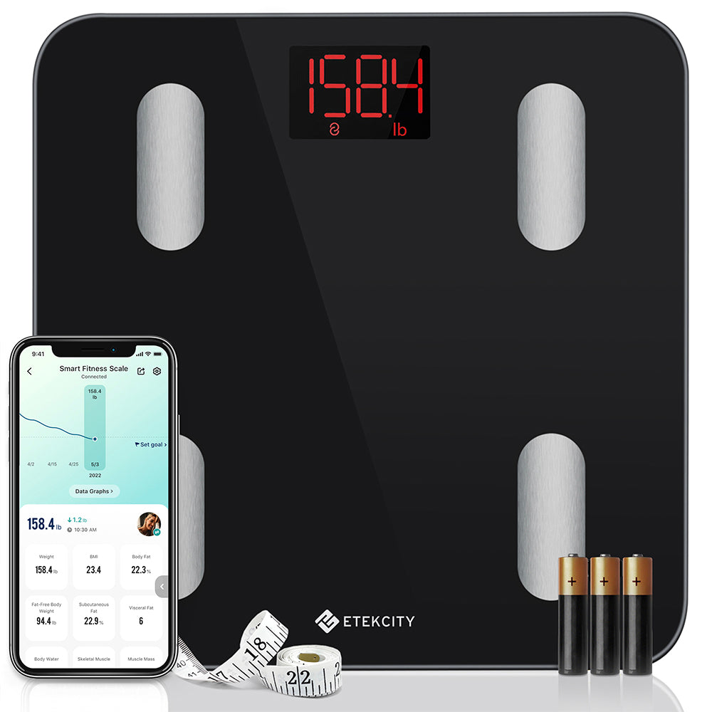 Smart Scale | Etekcity Bluetooth Body Weight Scale with App Sync (Black)
