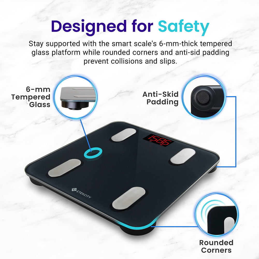 Smart Scale | Etekcity Bluetooth Body Weight Scale with App Sync (Black)