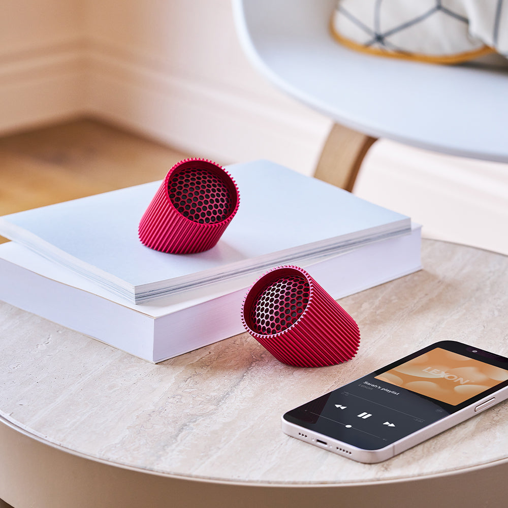 Lexon Ray Magnetic Bluetooth Speaker Set | Red