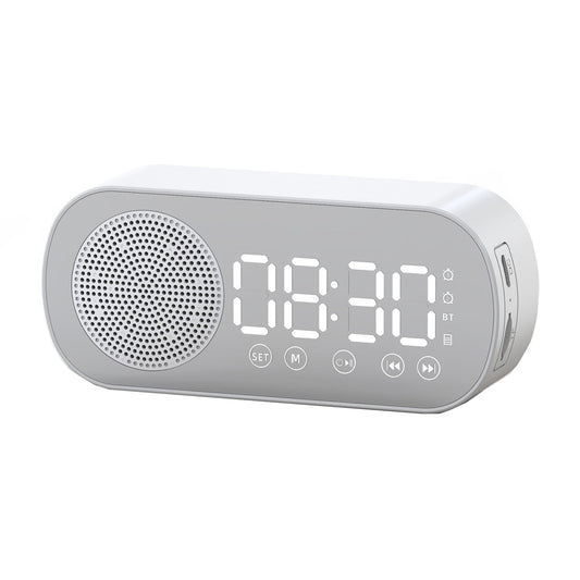 Smart Wireless Bluetooth Speaker Alarm Clock | Music Radio & Hands-Free Calling (White)