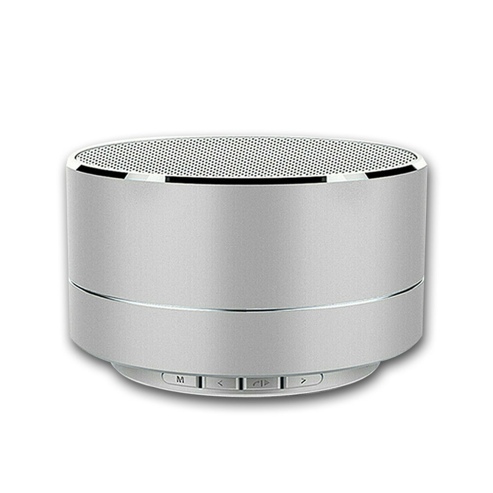 Portable Wireless Bluetooth Speaker – Mini Stereo Rechargeable (Silver)