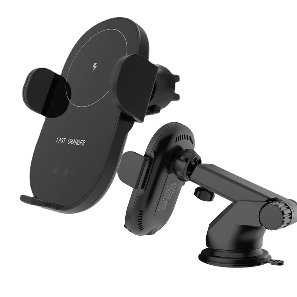 Smart 15W Wireless Car Charger Mount | Automatic Clamping 2-in-1 Phone Holder