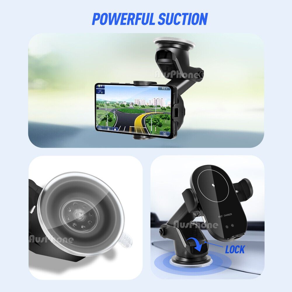 Smart 15W Wireless Car Charger Mount | Automatic Clamping 2-in-1 Phone Holder