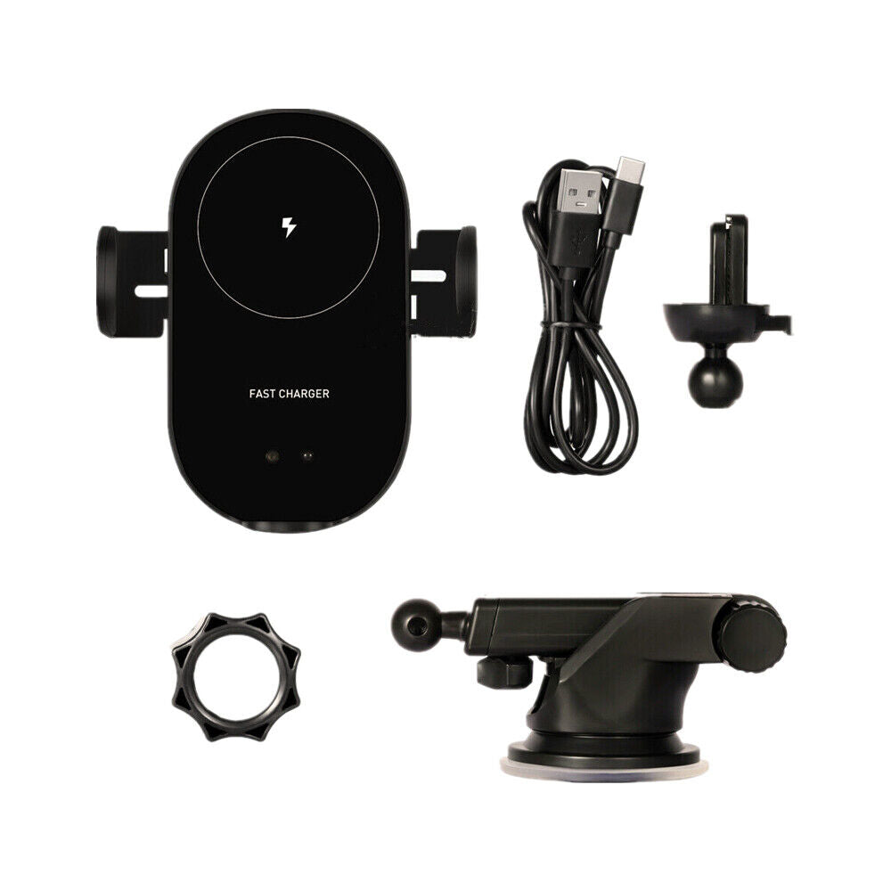Smart 15W Wireless Car Charger Mount | Automatic Clamping 2-in-1 Phone Holder