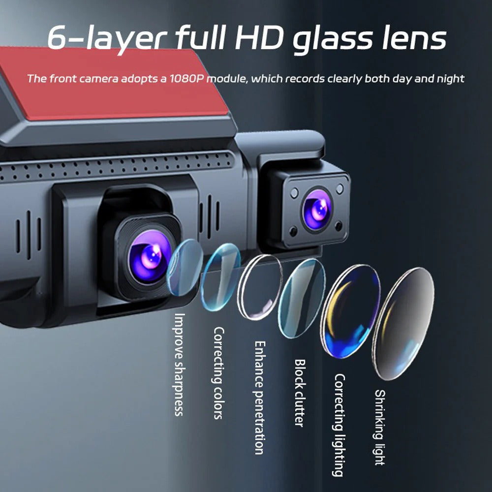 4-Channel 5G WiFi Dashcam | FHD 1080P 170° Wide-Angle + G-Sensor + 64GB Card