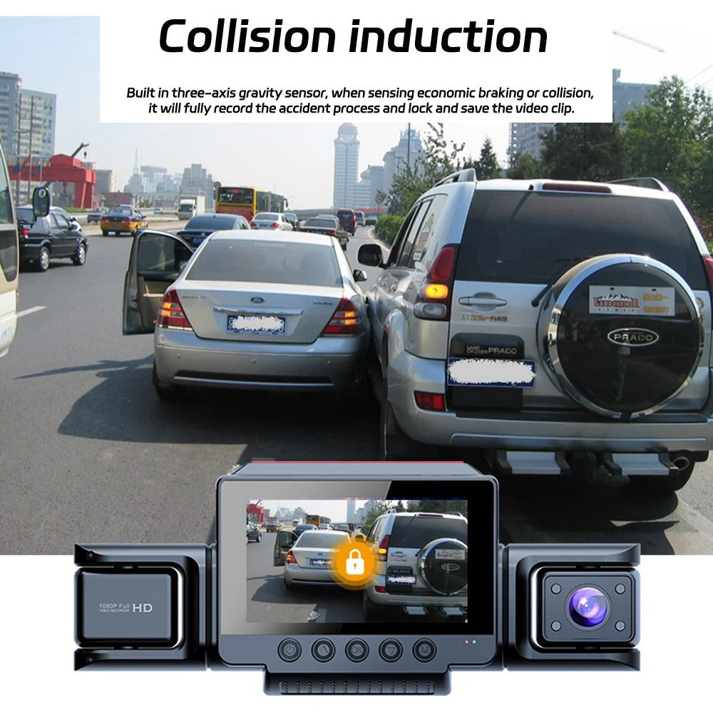4-Channel 5G WiFi Dashcam | FHD 1080P 170° Wide-Angle + G-Sensor + 64GB Card