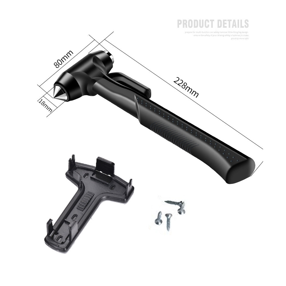 3-in-1 Car Emergency Safety Hammer | Window Breaker & Seatbelt Cutter