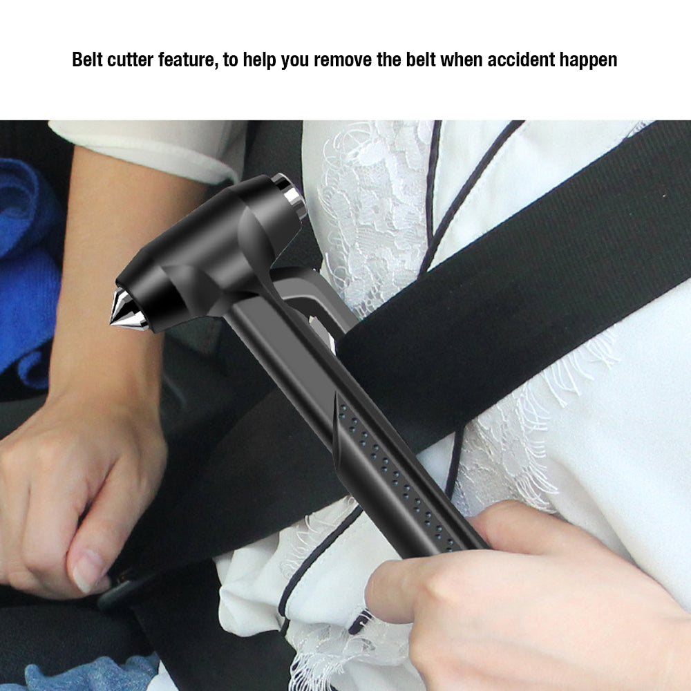 3-in-1 Car Emergency Safety Hammer | Window Breaker & Seatbelt Cutter