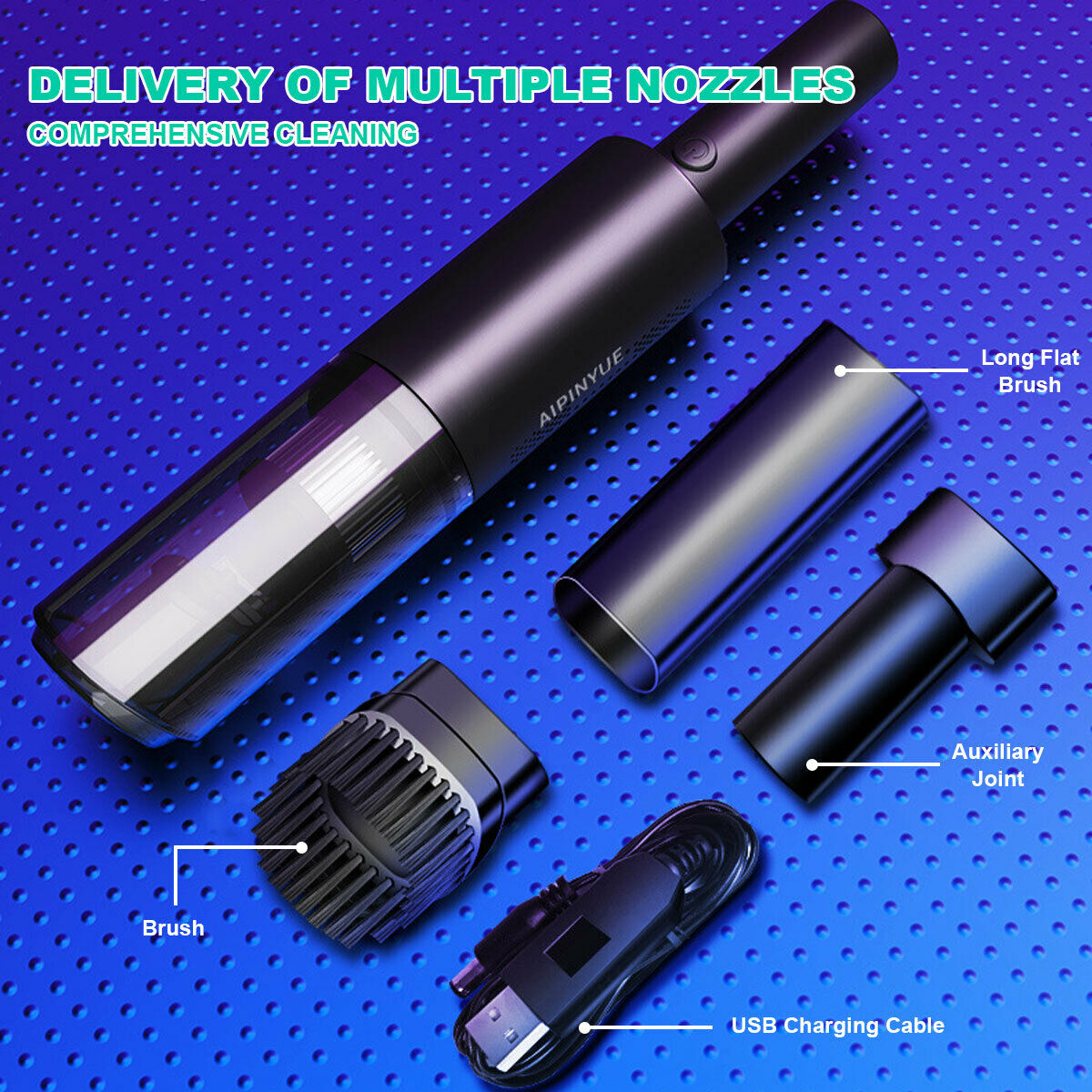 Smart Wireless Portable Car Vacuum Cleaner | 6000Pa Suction (White)