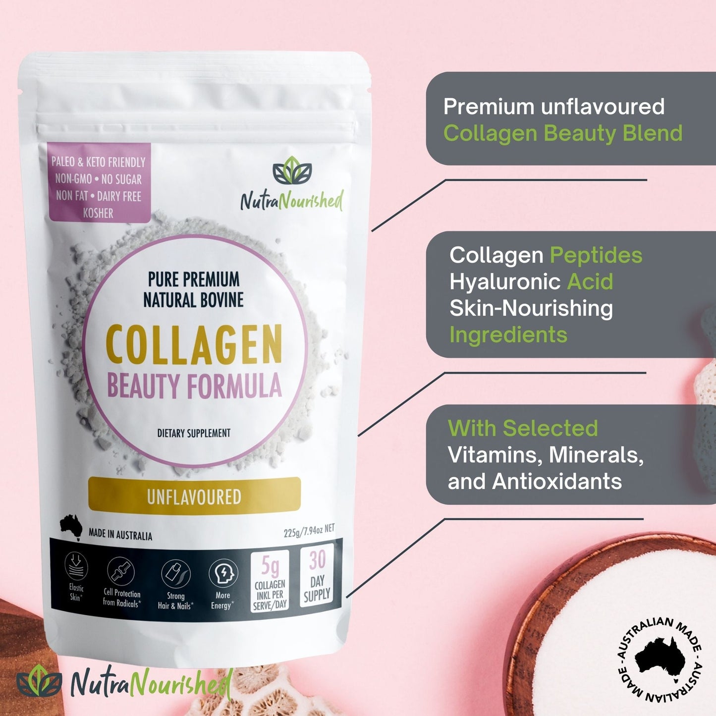 Collagen Beauty Formula – Unflavoured (225g)