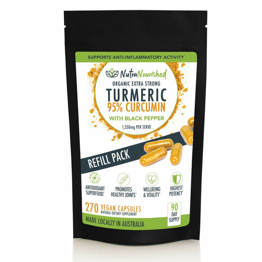 Turmeric 95% Curcumin Capsules | Refill Bag (270 Vegan Capsules)