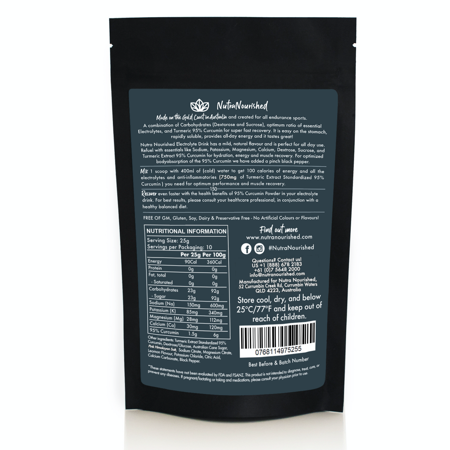 Electrolyte & Curcumin Recovery Powder | Lemon Flavour (250g)