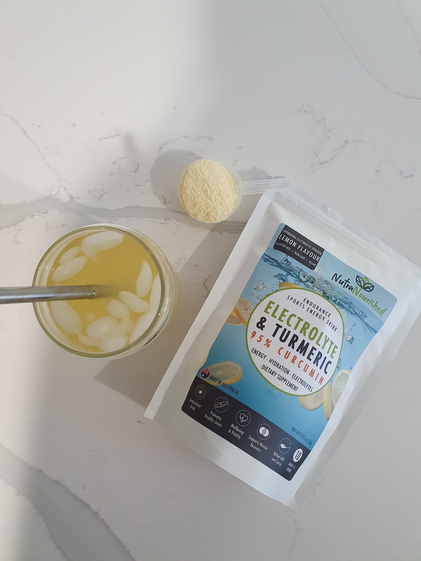 Electrolyte & Curcumin Recovery Powder | Lemon Flavour (250g)